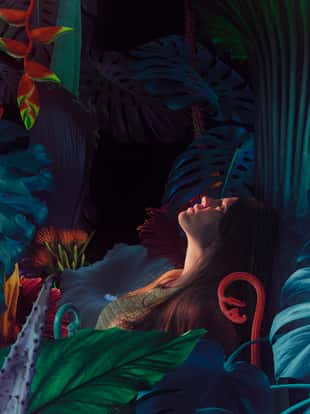 Surreal jungle portrait