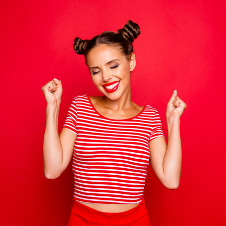 Happy Woman at valentines Day 2025