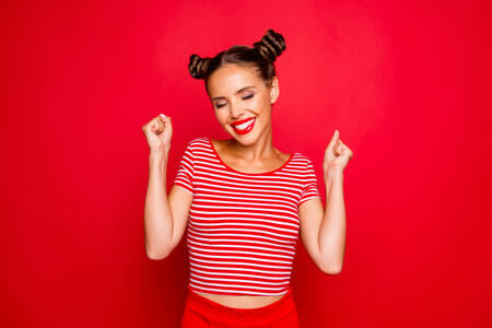 Happy Woman at valentines Day 2025